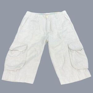 Salsa Cargo Shorts Linen Blend Beige Men's 30 Resort Wear Beach Country Club